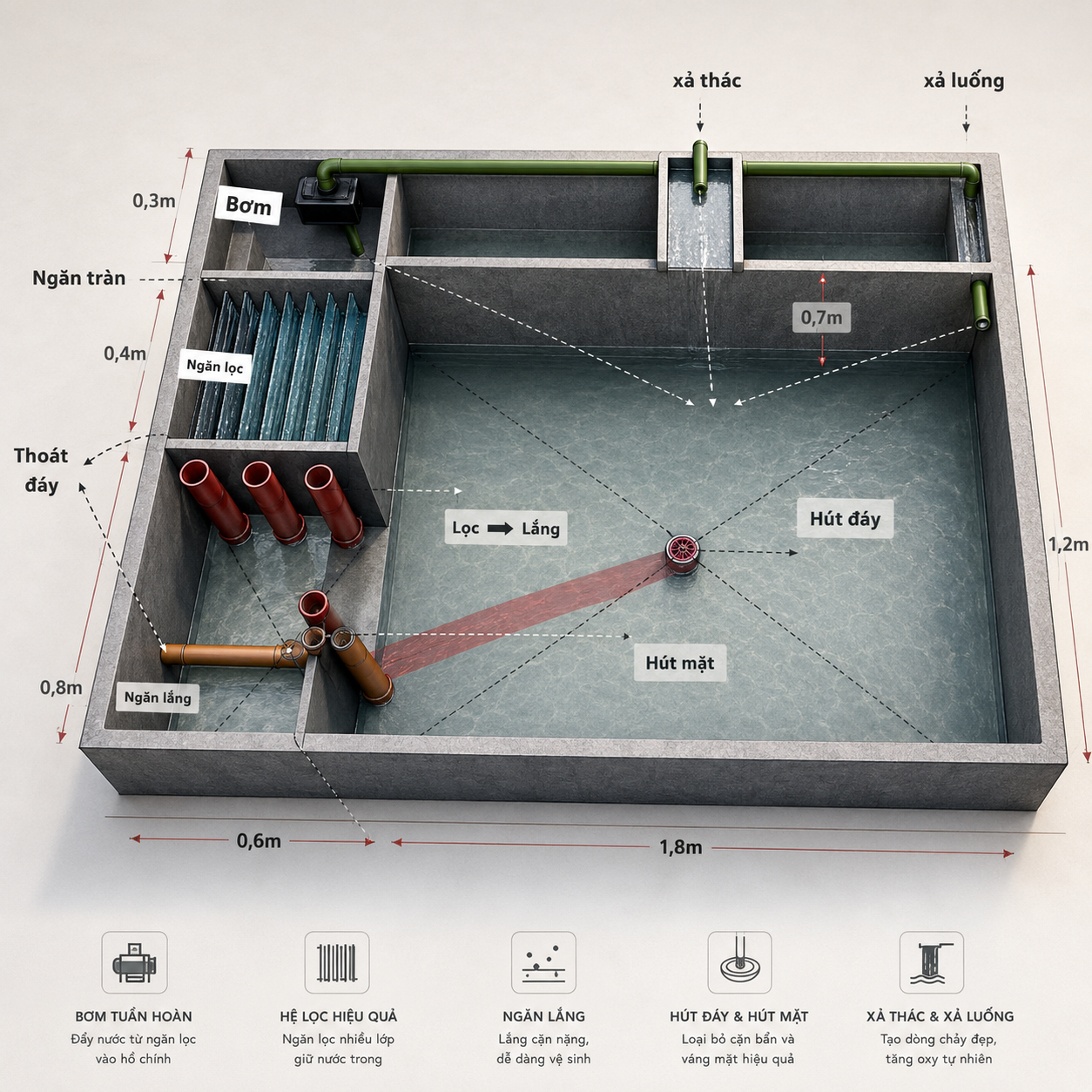 Hệ thống lọc hồ cá koi mini